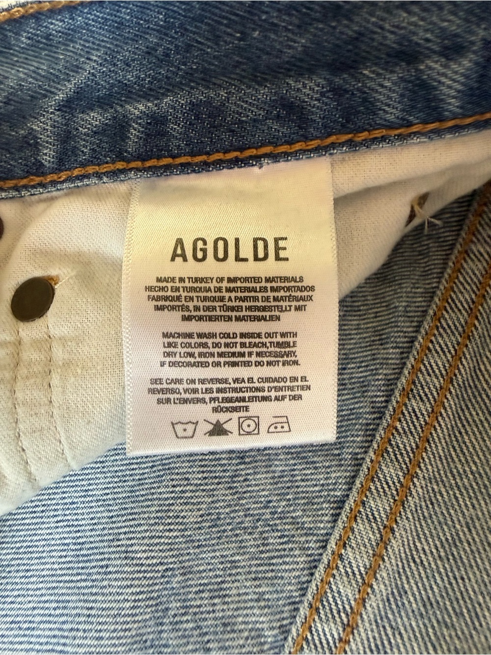 Agolde Light Wash High-Rise Button-Fly Denim Shorts - Picture 5 of 7